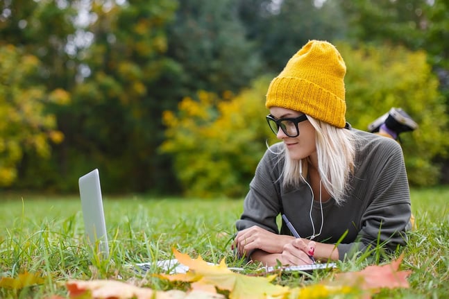 Gen Z working on laptop